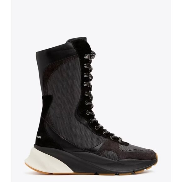 TORY Burch "Sawyer" Boxer Trainer Womens Size 6.5 Sneaker #Flaw Zipper - Picture 1 of 7